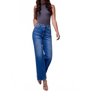 NEW HIDDEN high rise classic straight jeans in medium wash